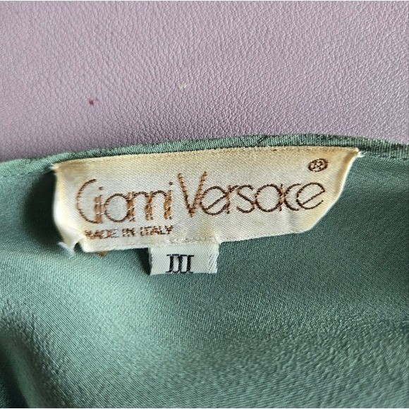 Vintage Gianni Versace Silk Blouse 90s Y2K Minimalist Floral Embroidery IT 39 M