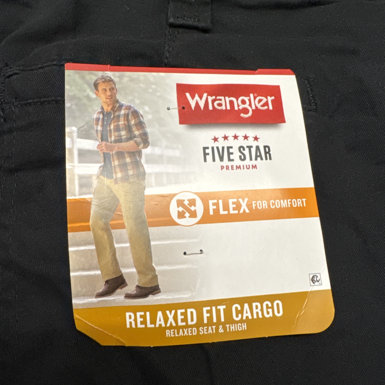 Wrangler Five Star Premium Relaxed Fit Flex Cargo Pants Mens 48×30 Black