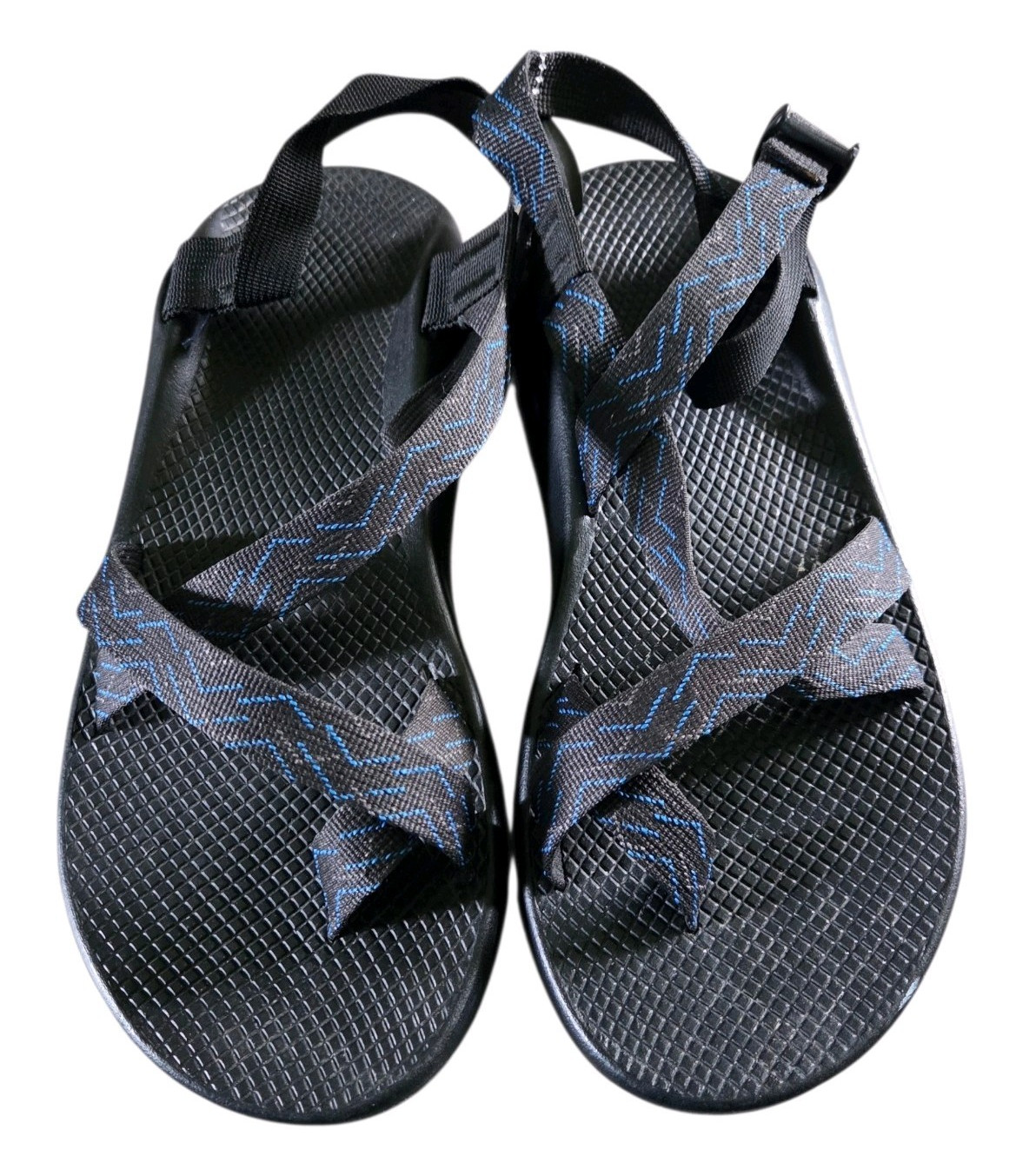 Chaco Men’s Strappy Sandals US 11 Black/Blue/Gray Geometric Adjustable