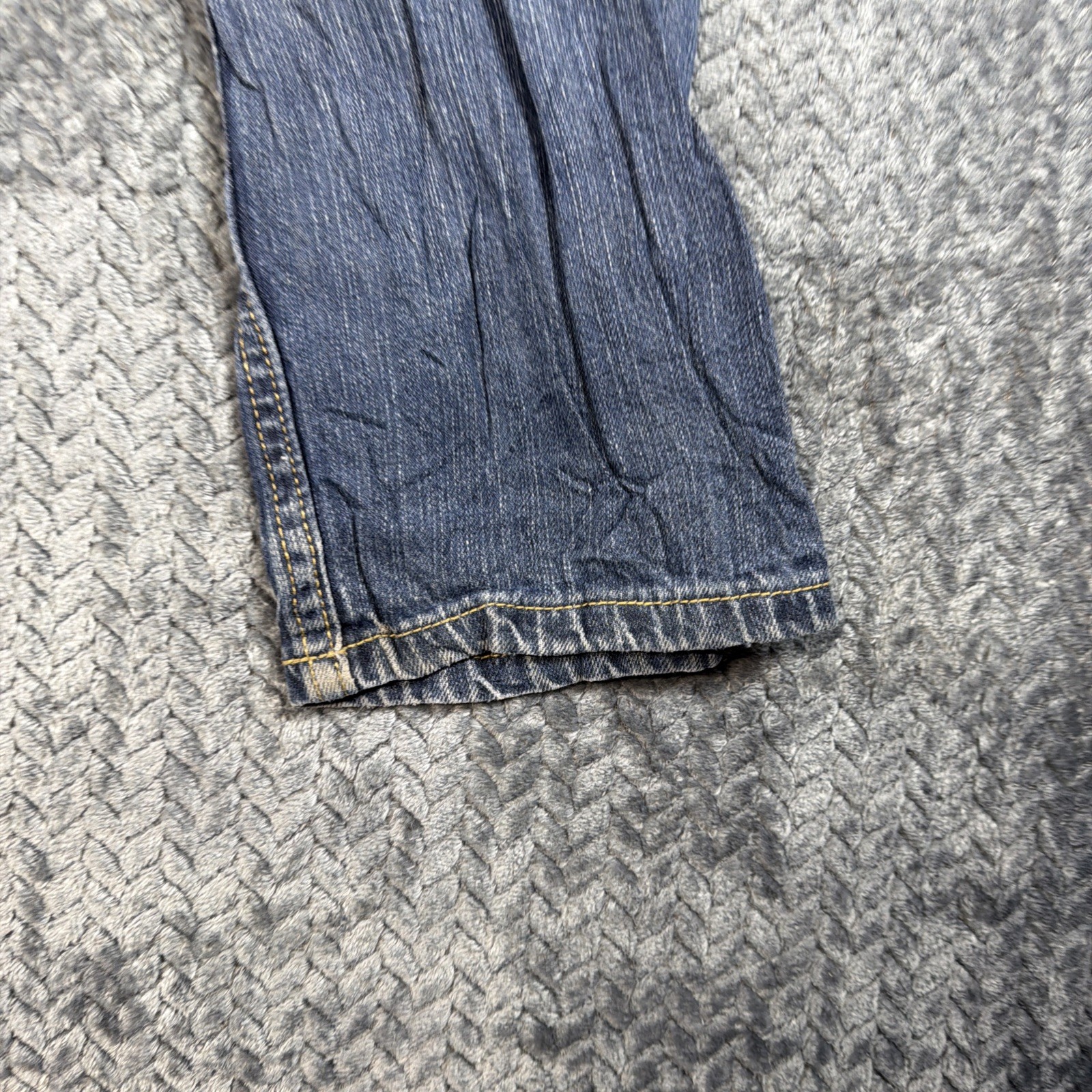 Levis 505 Reguar Straight Jeans Boys 12 Husky 32×27 Blue Denim
