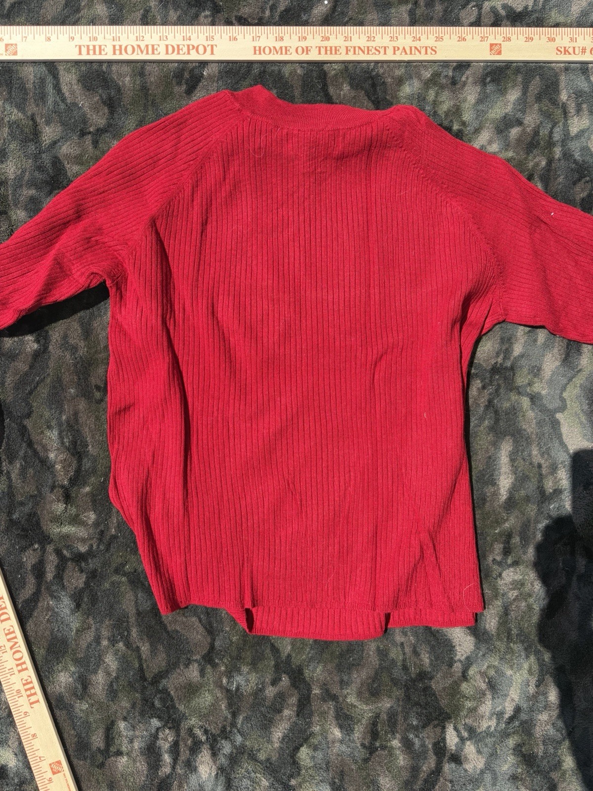 dressbarn Red High Neck Ribbed Pullover Sweater Button Accent Size S Knit 198