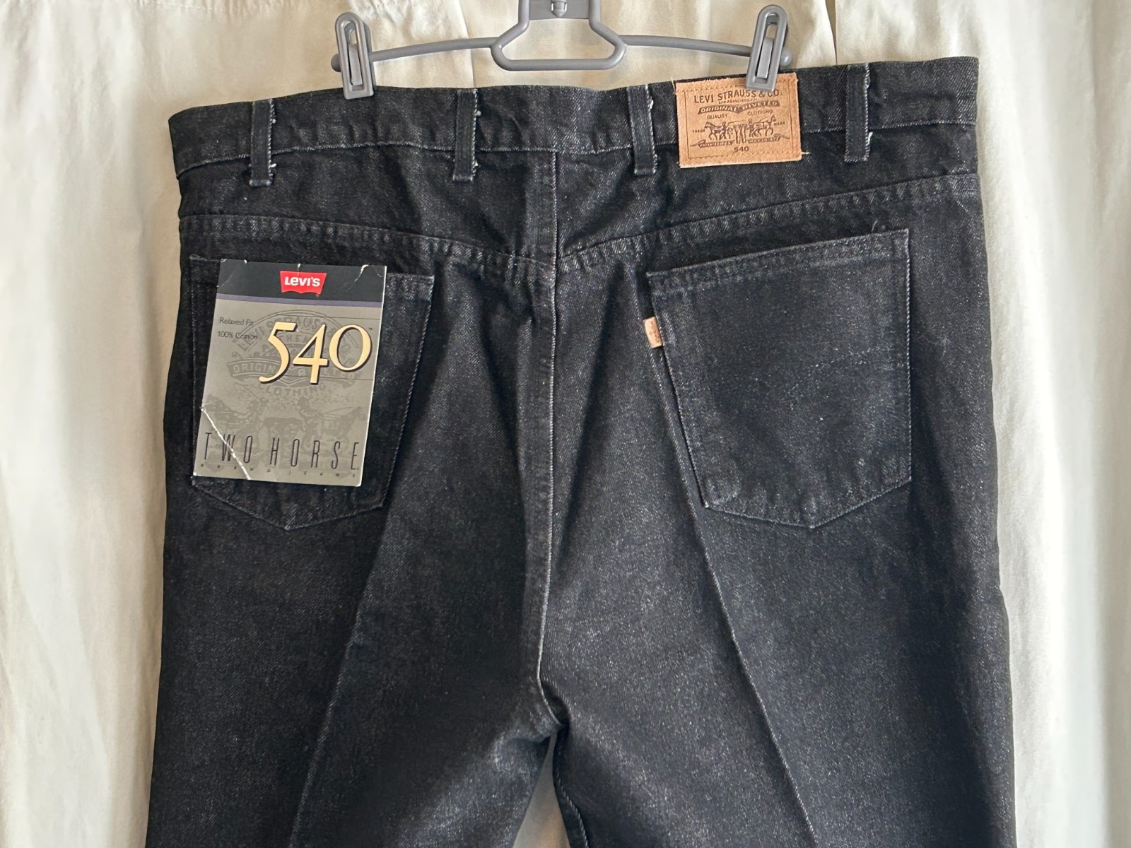 Vintage 90s Levi’s 540 Orange Tab Jeans Black 44×30 NWT Made in USA Relaxed