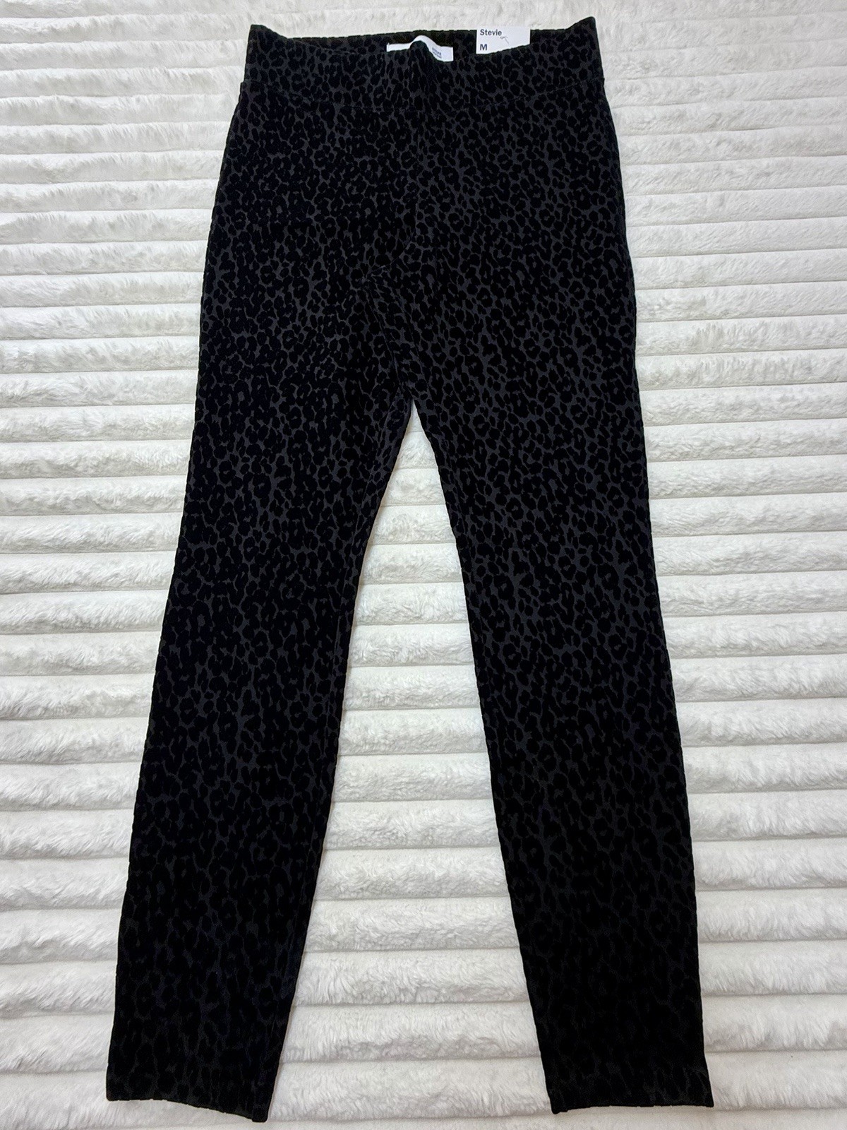 Stevie High Rise Women’s Black Leopard Animal Print Ankle Leggings Size M