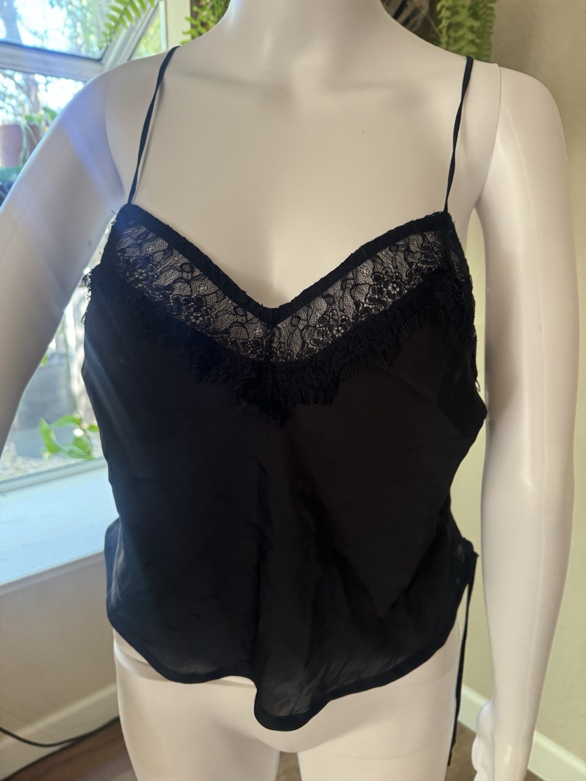 Free People Intimately Lingerie Style Top Size Large Black Lace