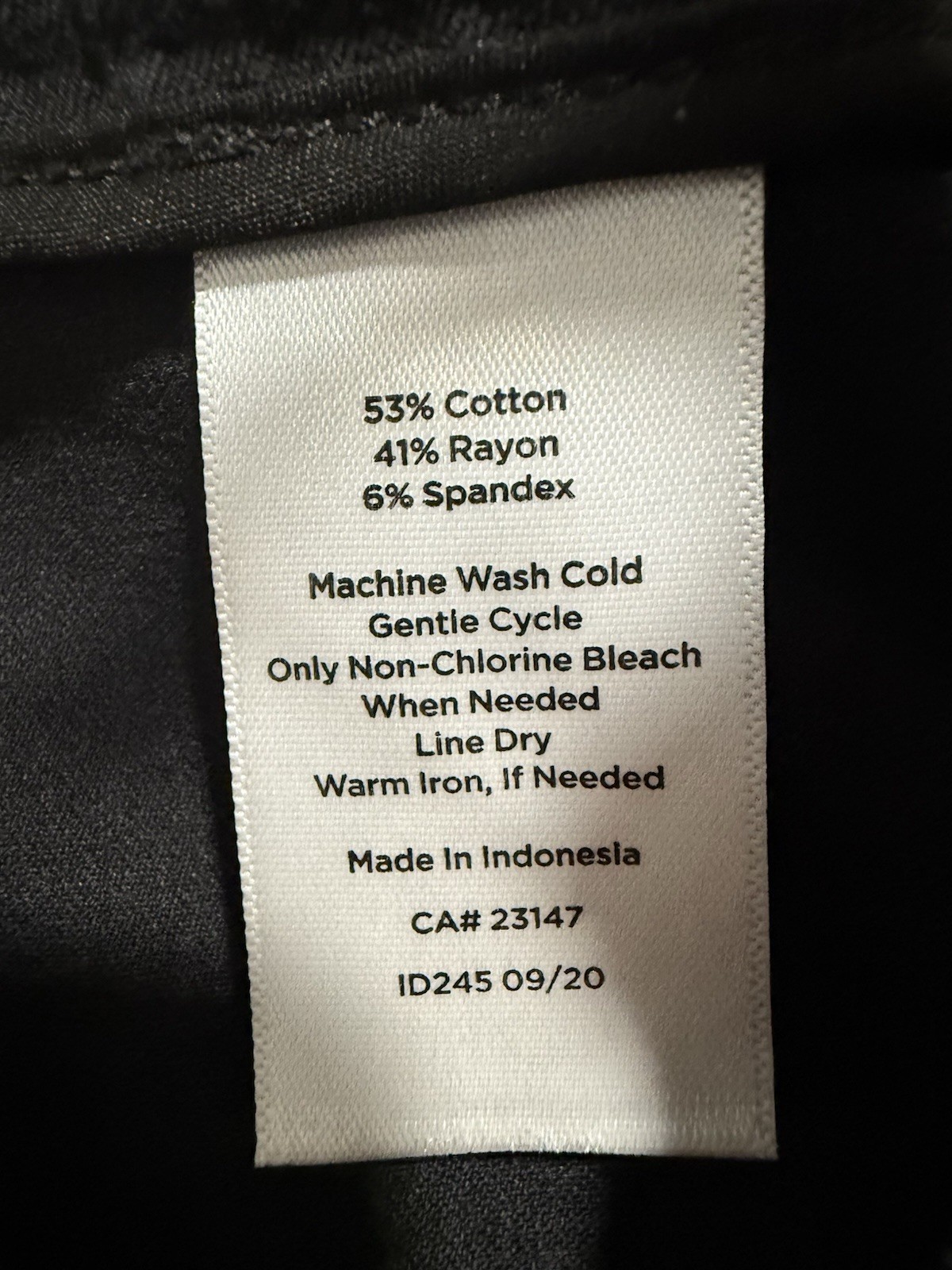 Talbots Women’s Pants Black Solid Cotton/Rayon/Spandex Stretch Flat Front Zip