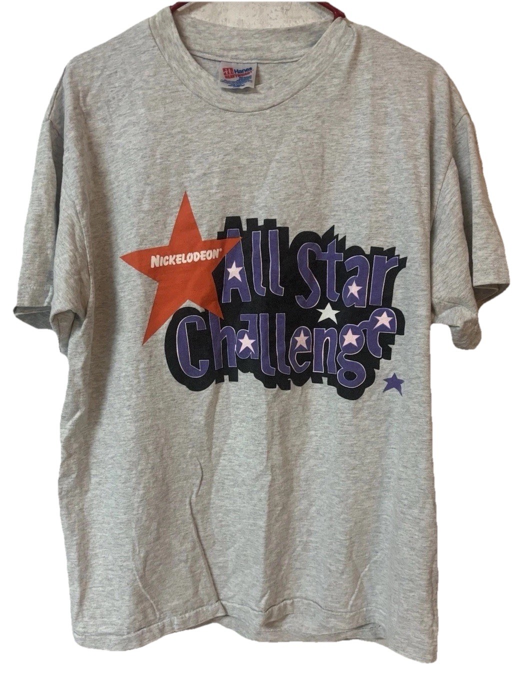 Vintage 1994 Nickelodeon All Star Challenge Promo T Shirt Gray Size L RARE!!!