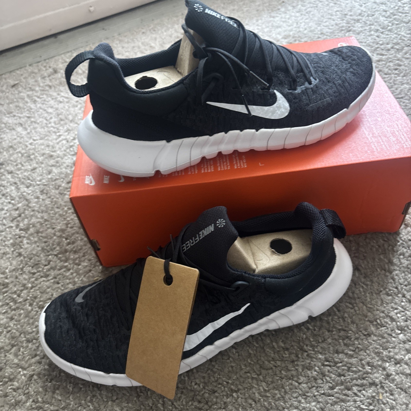 Nike Free RN 5.0 Next Nature BlackSmoke Grey-White CZ1884-001 Men’s Size 10.5