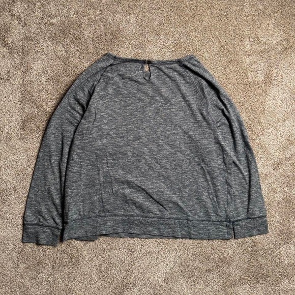 GREY NORTH FACE SINGLE BUTTON CLOSURE RAGLAN SLUB LONG SLEEVE