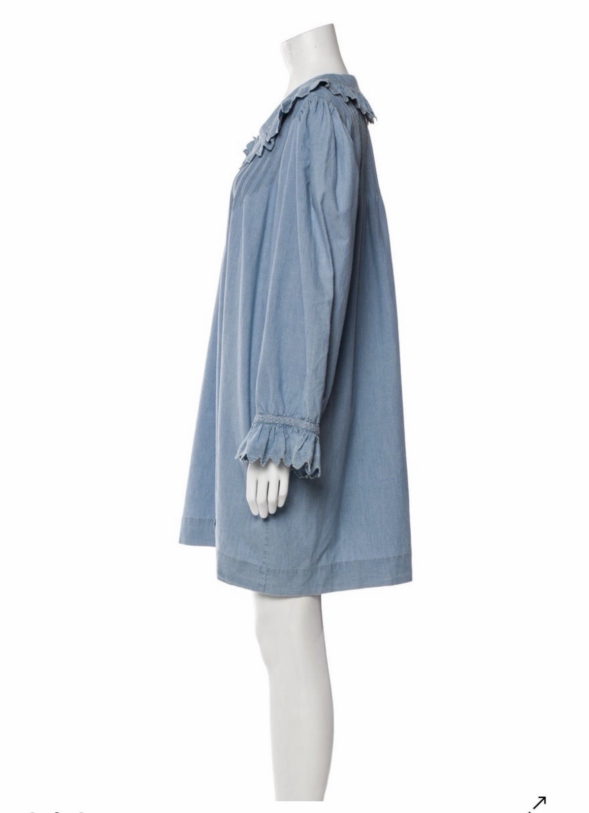 Doen Cotton Button Front Ruffle Collar Dress