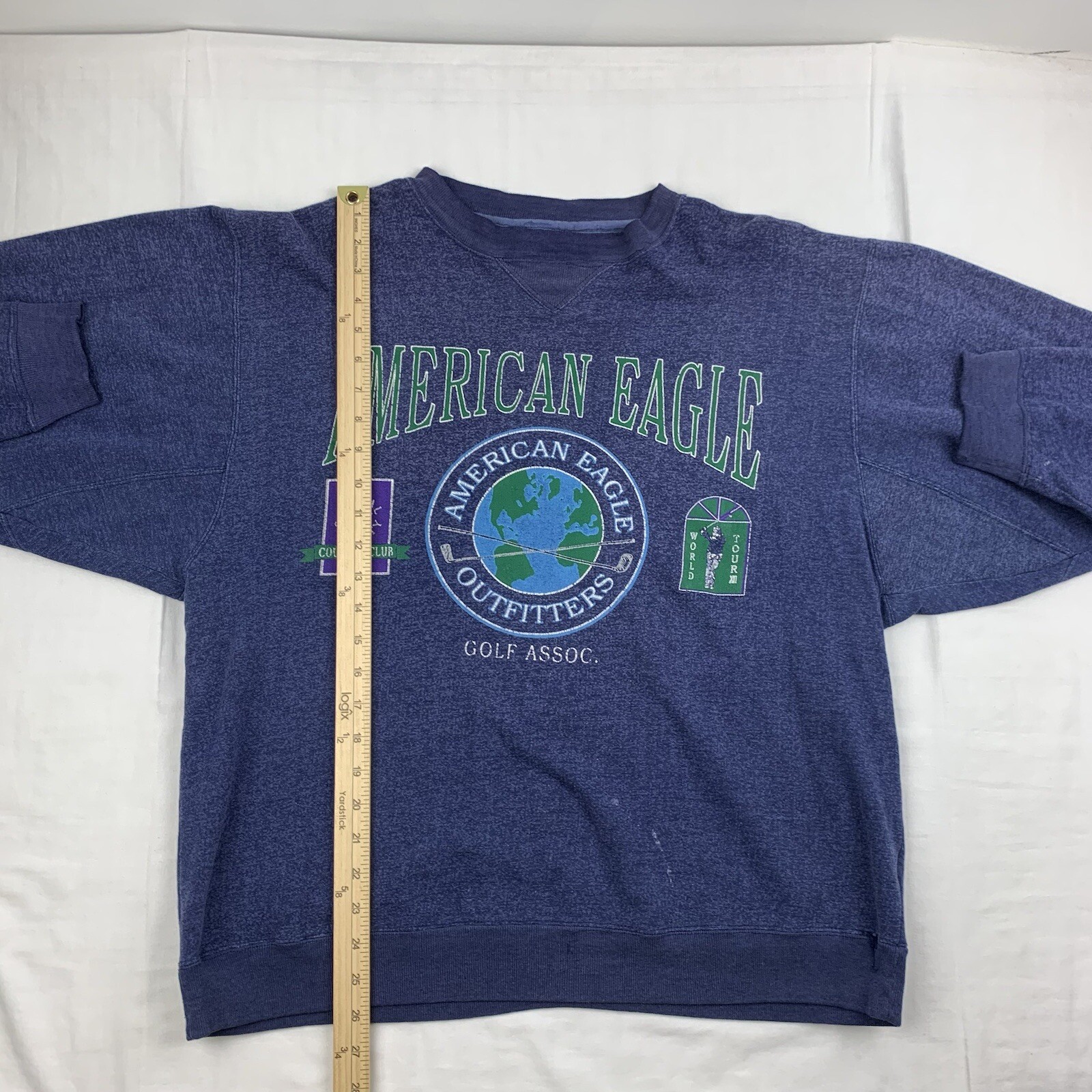 Vintage American Eagle Outfitters Sweatshirt Adult Medium Blue Golf Sports 90s