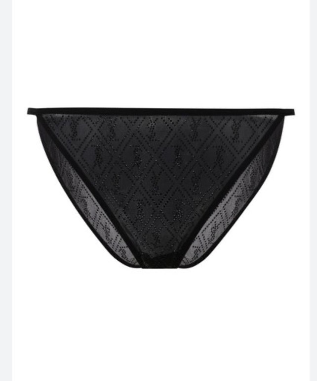 NWT Saint Laurent Cassandre Rhinestone Briefs Black S Crystal Logo