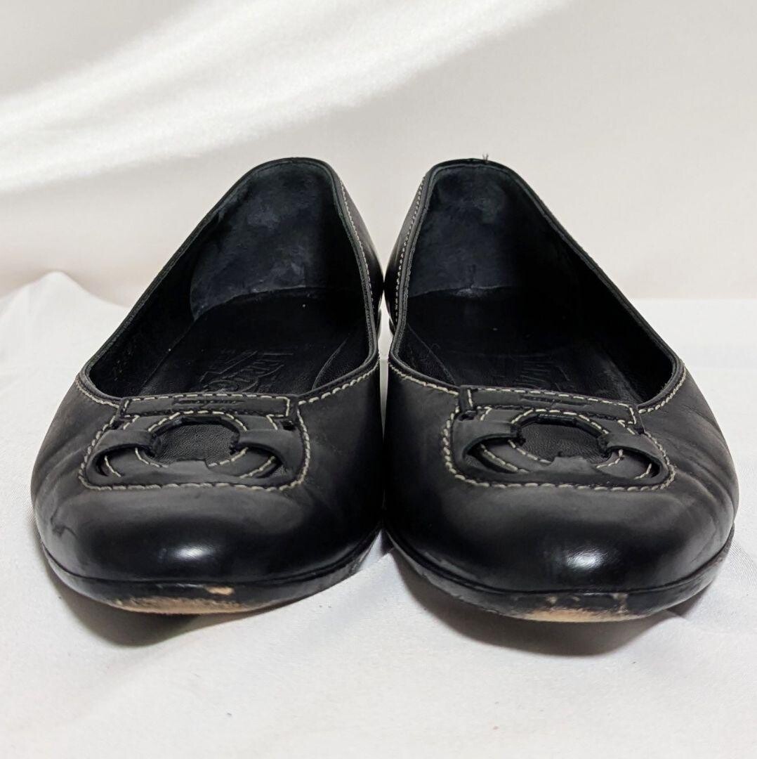 Salvatore Ferragamo Gancini Black Leather Pump 5.5D Office Heel Auth