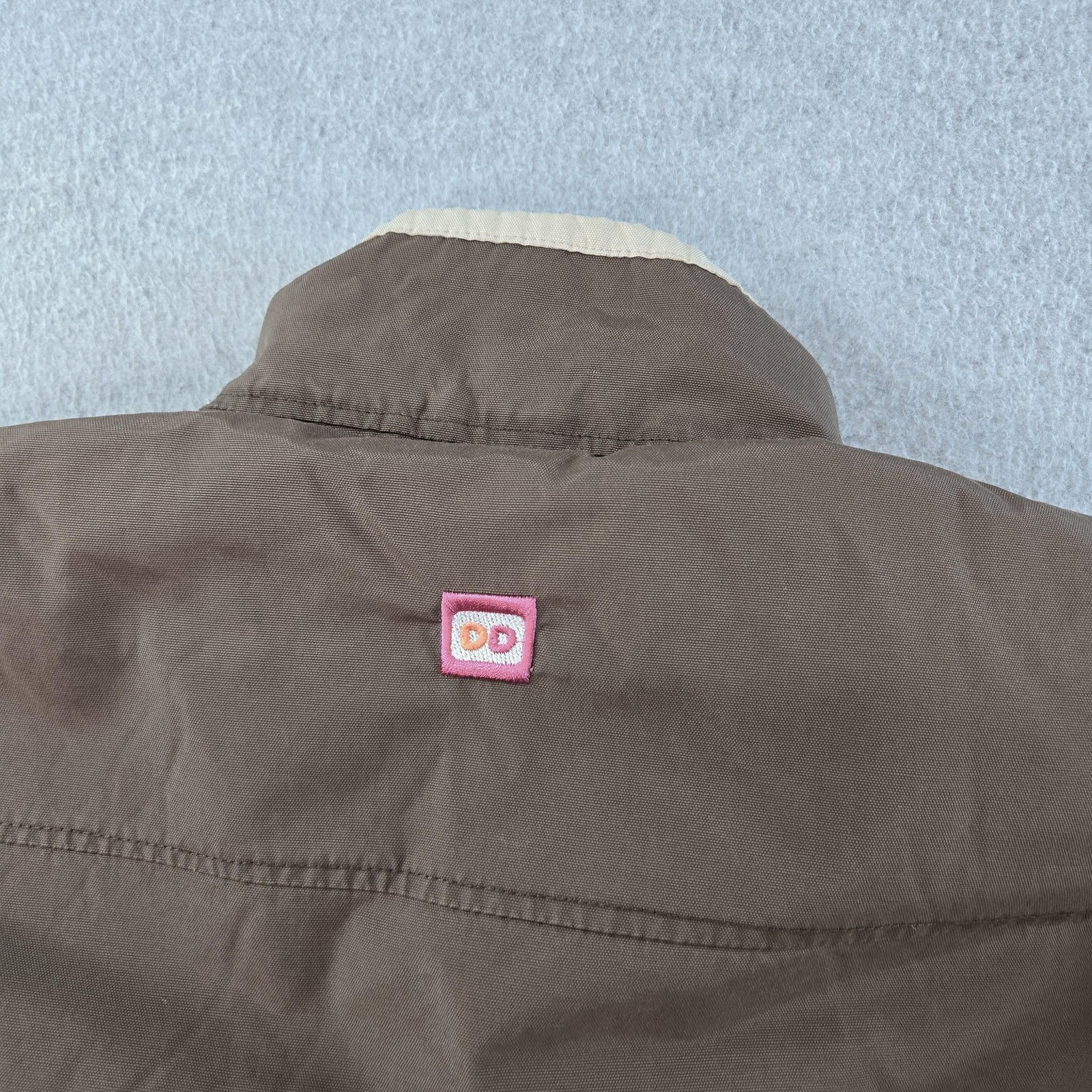 Dunkin’ Donuts Jacket Mens 2XL Brown Windbreaker Lined Insulated Pockets Logo