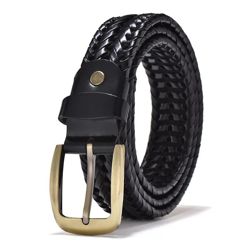 Genuine Leather Men Casual Belt Braided, All Sizes