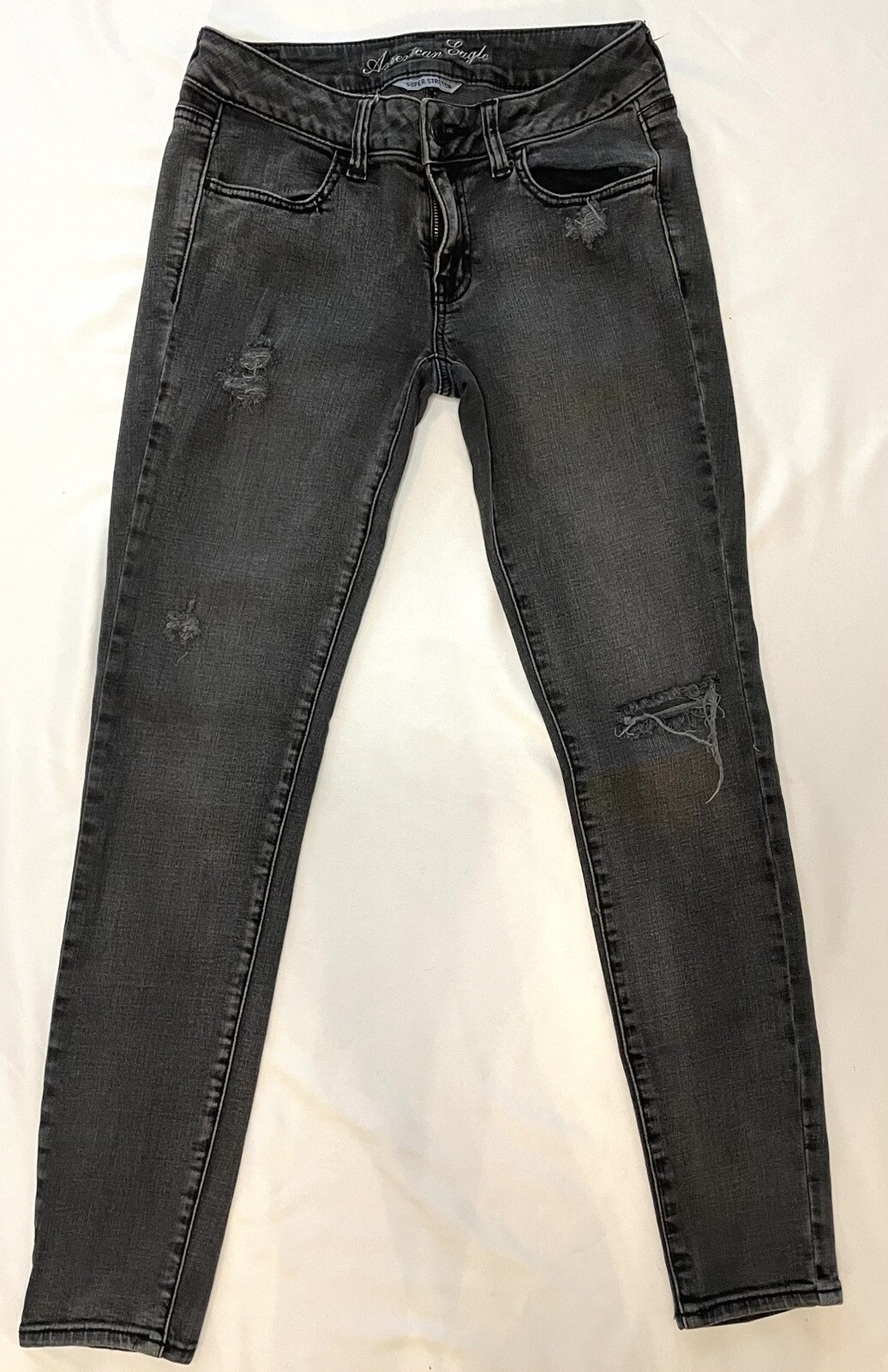 American Eagle Women 6r Jegging Super Stretch Black RN54485 CA03873 