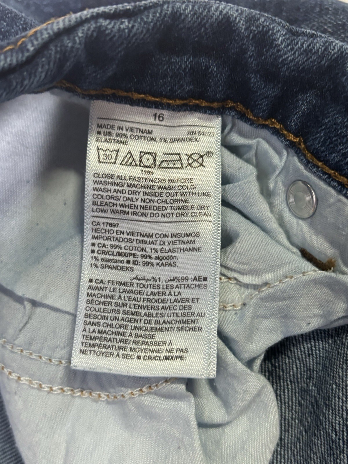Old Navy Boyfriend Mid-Rise Medium Wash Blue Denim Jeans Stretch 5-Pocket 16