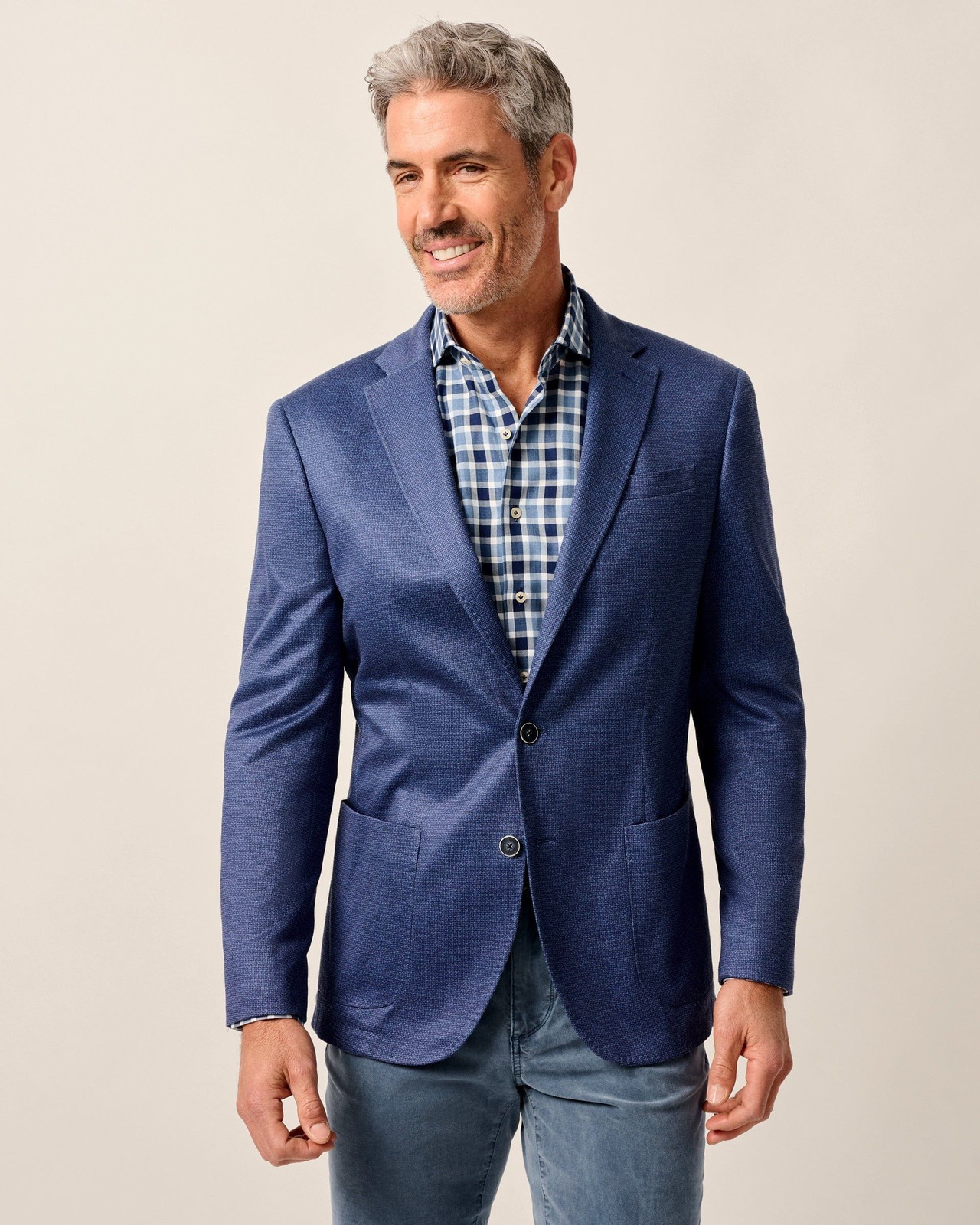 johnnie-O Top Shelf Knit Sport Coat – Besser Mens Laguna Blue Size 44 L