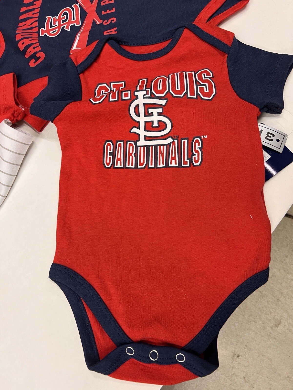 3 Pack St. Louis Cardinals baseball 3 Designs One Piece bodysuits Baby Clothing