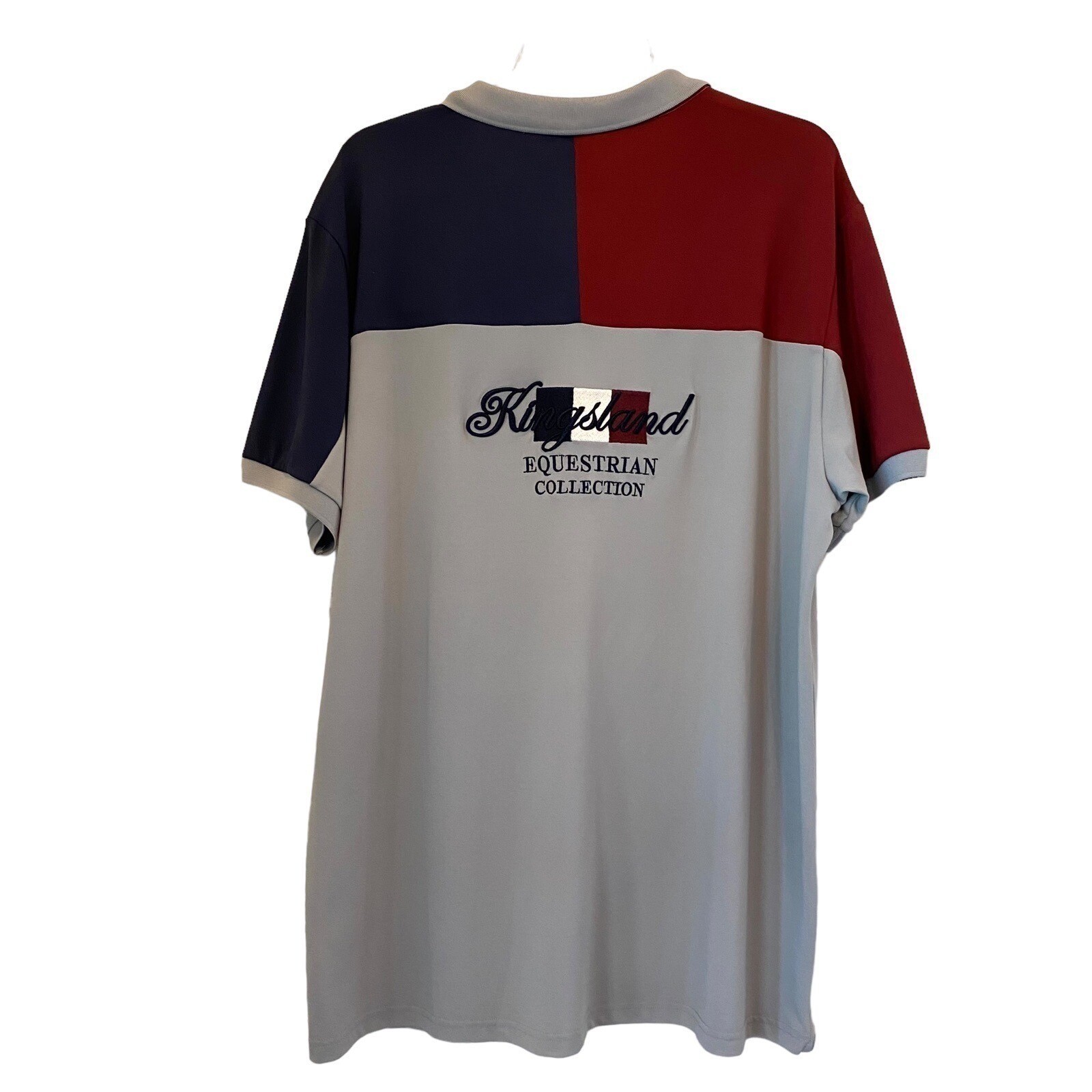 Kingsland Equestrian Men Kijanko Tec Pique Polo Shirt Colorblock Grey XXL NEW