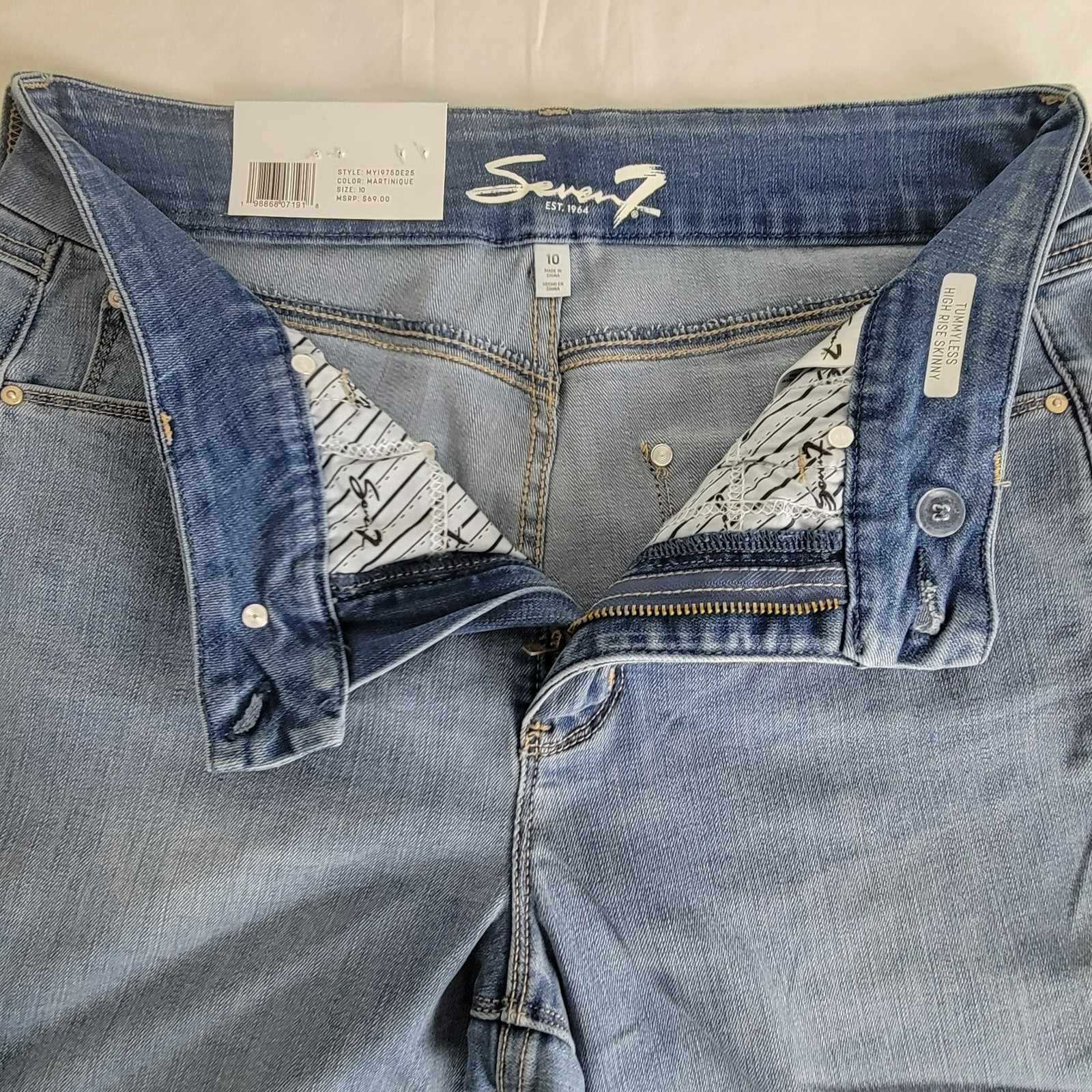 Seven7 Tummyless High Rise Comfy Stretch Skinny Jean Womens SZ 10 MARTINIQUE