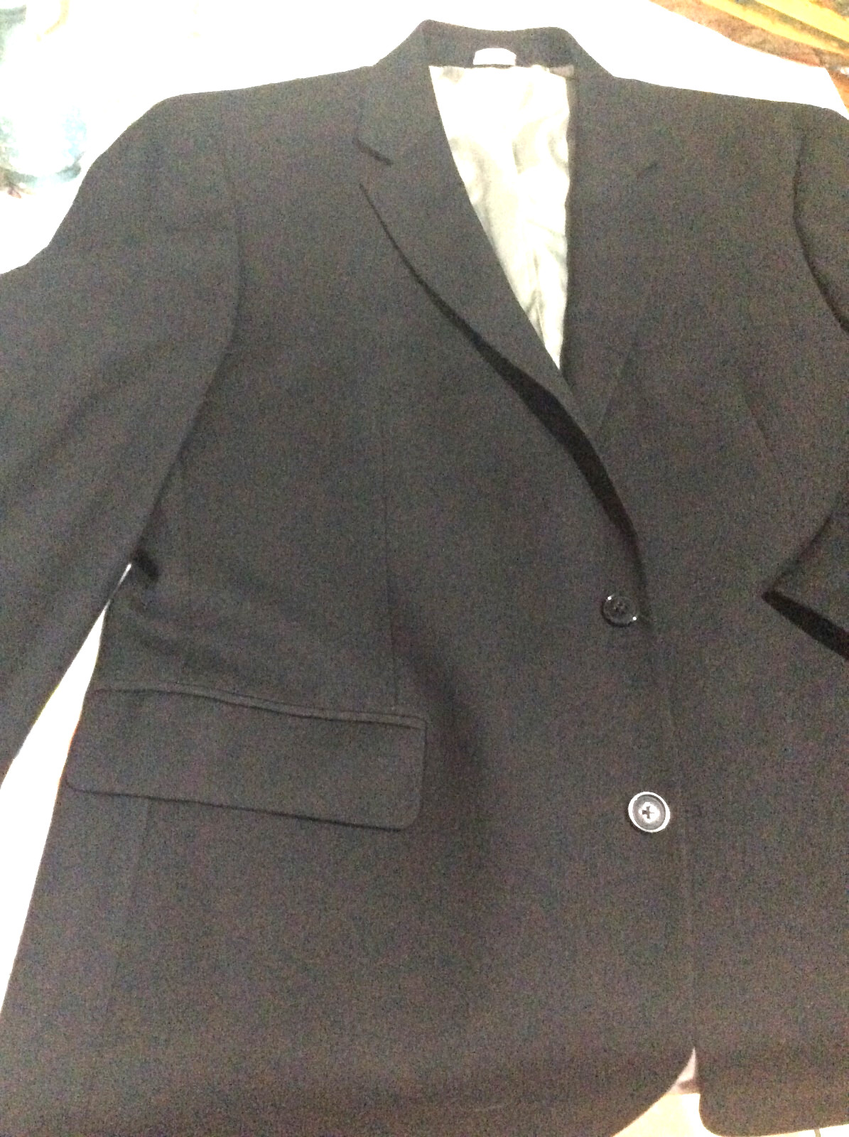 Croft &Barrow MEN’S SZ 44 R Suit Jacket Coat Blazer Black Smooth Feel Modern