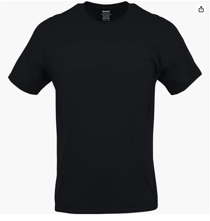 Gildan Men’s Crew T-Shirts, Multipack, Style G1100, Black 100% Cotton Size X-L