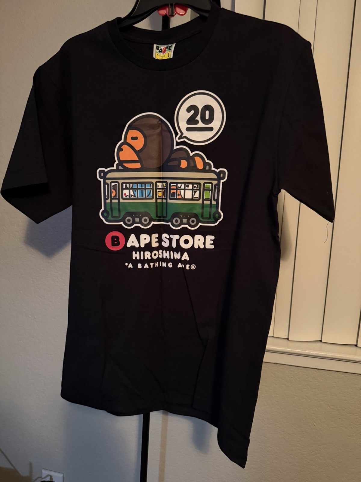 A Bathing Ape BAPE Store Hiroshima 20th Anniversary Graphic Tee Black L
