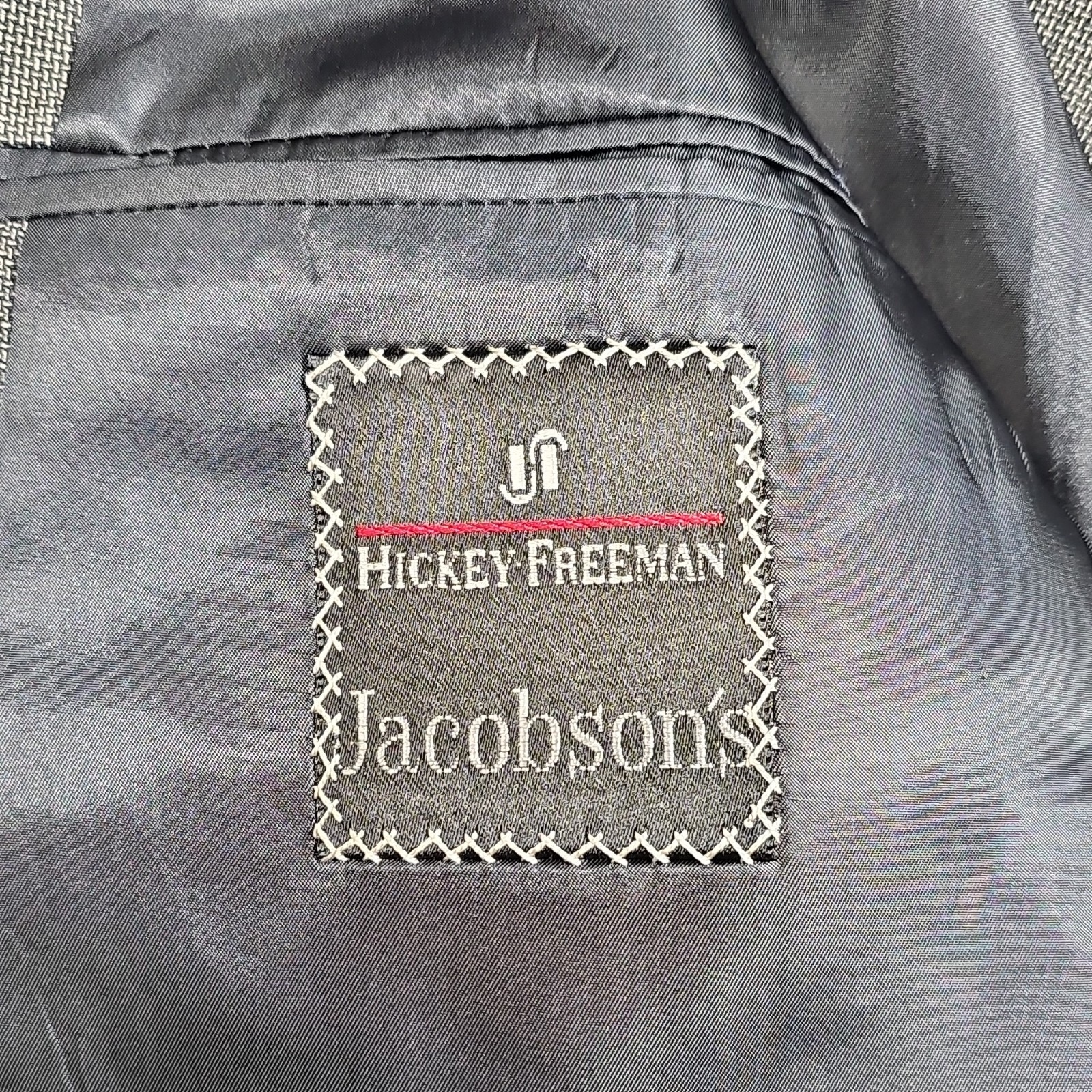Hickey Freeman Boardroom Mens 40R Blazer Gray Nailhead Wool Cashmere USA Mad