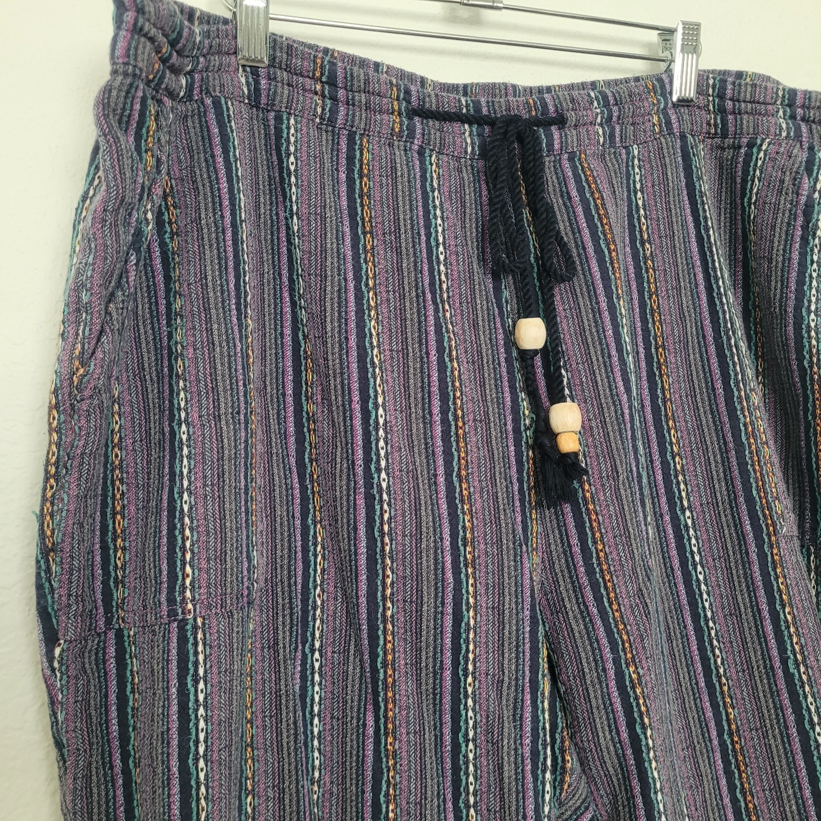 Sundance Woven Gauze Drawstring Roll Cuff Pants Size XXL Boho Hippie Festival