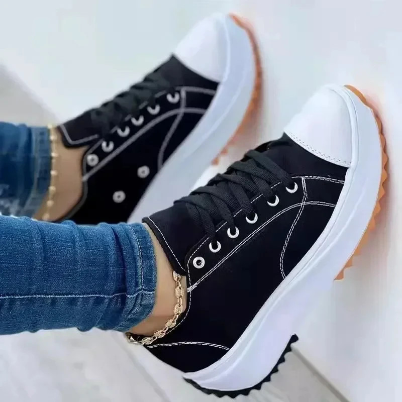 Shoes for Women Classic White Canvas Sneakers Fashion Platform Women Casual
