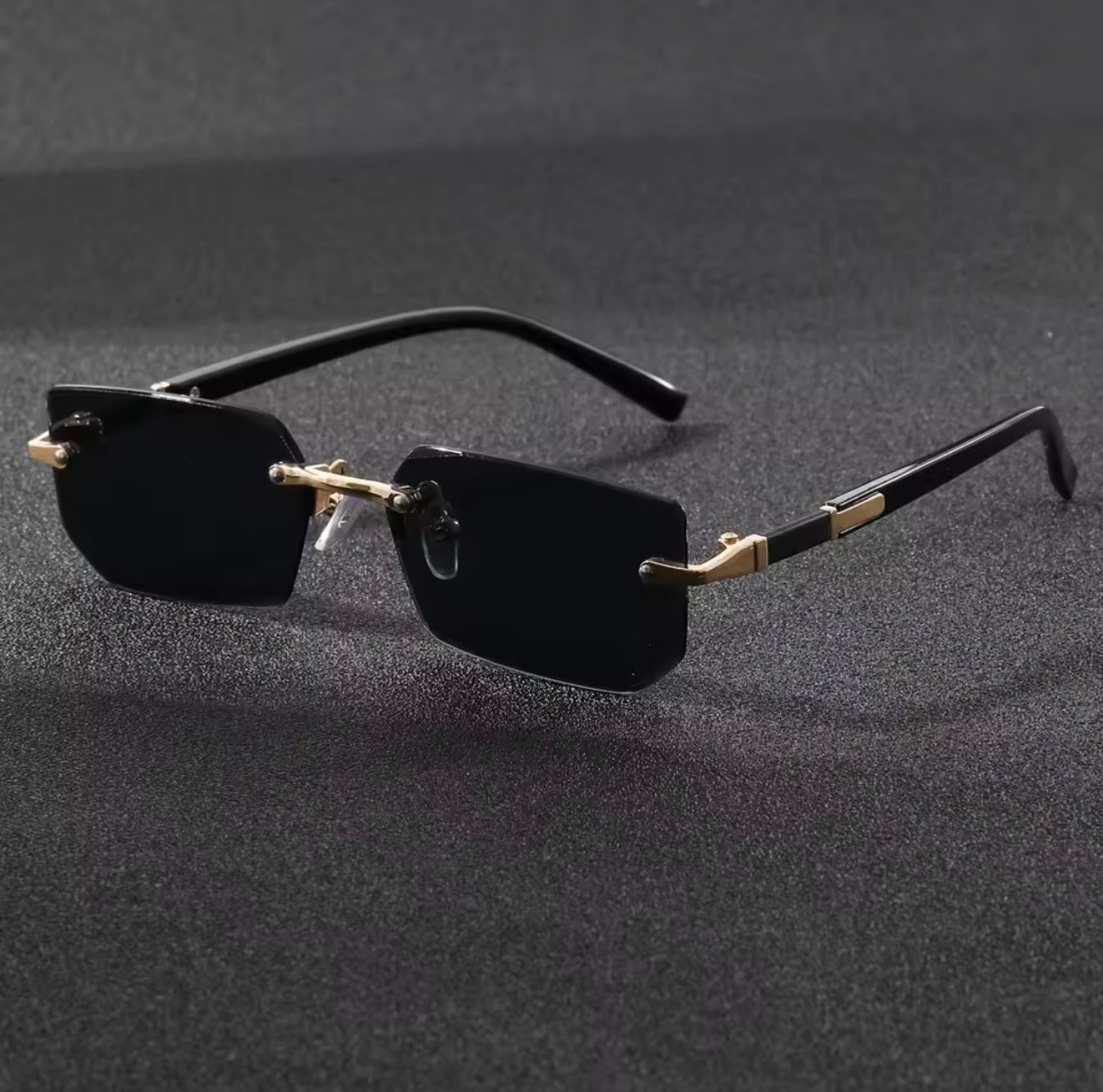 Vintage Rimless Rectangle Sunglasses Retro Fashion Shades Men Women.