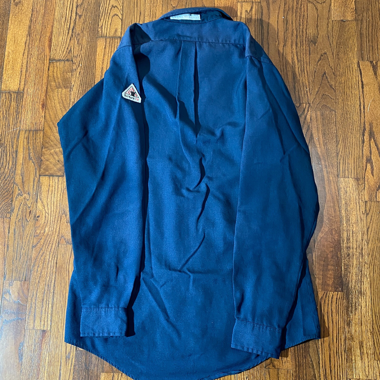 BULWARK FR NOMEX IIIA CHEVRON UNIFORM SHIRT NAVY BLUE MEN’S M
