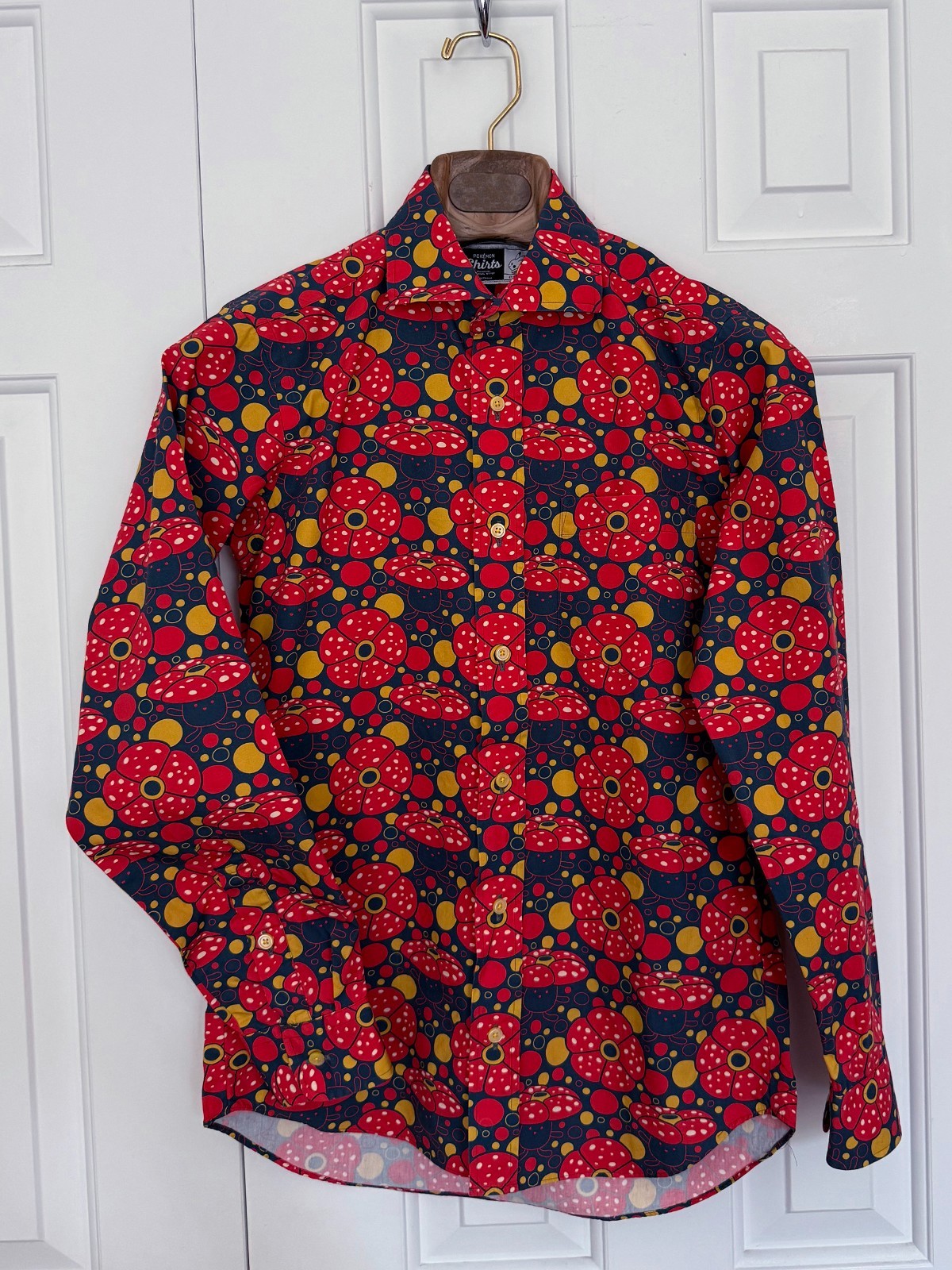 Pokemon Shirts Original Stitch Long Sleeve Button Up Vileplume Red Navy Blue