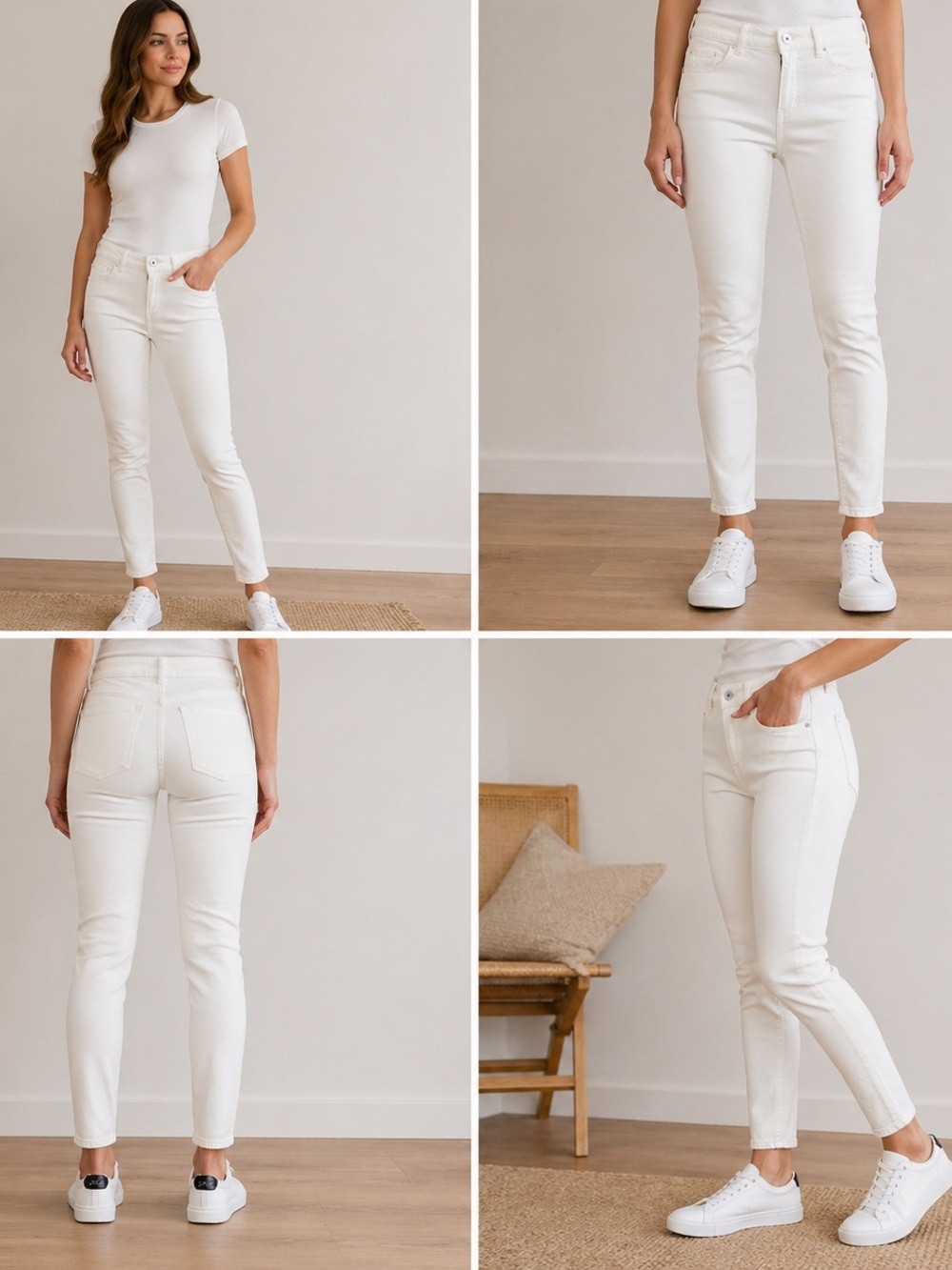 DL1961 Margaux Instasculpt Skinny Jeans White Size 25 Ankle Stretch