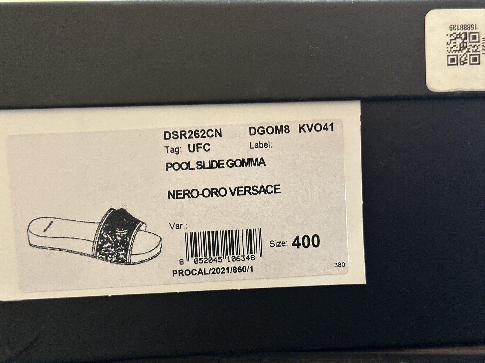 Versace Gold Medusa Head Slides Sandals Black 10 US (40 Euro) Italy NIB $450