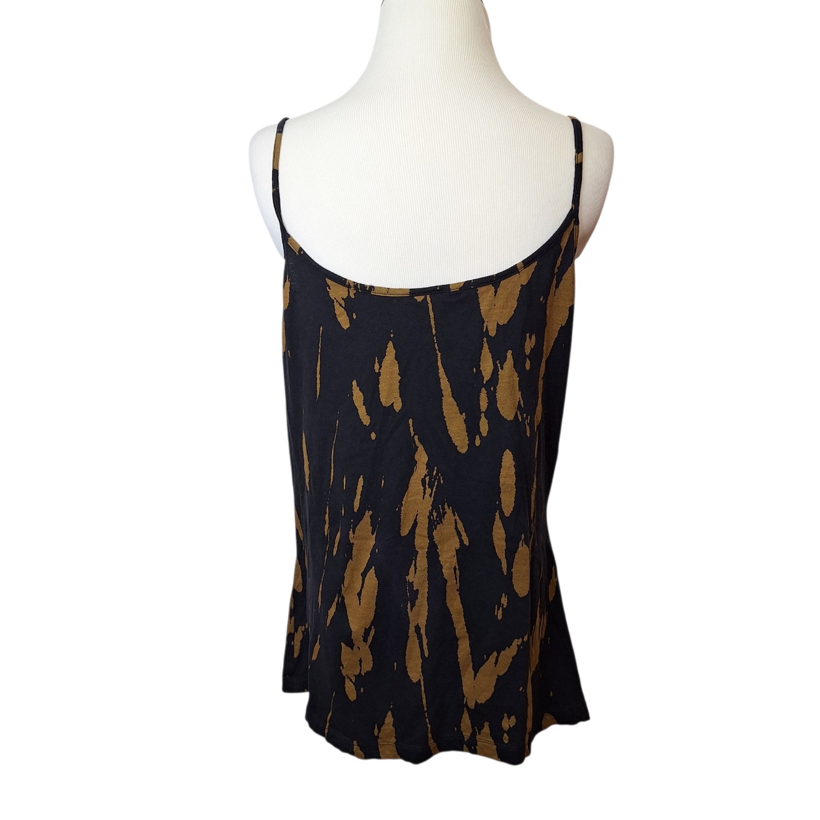 Old Navy Black & Brown Abstract Sleeveless Tank Shirt Womens Size XL Casual New