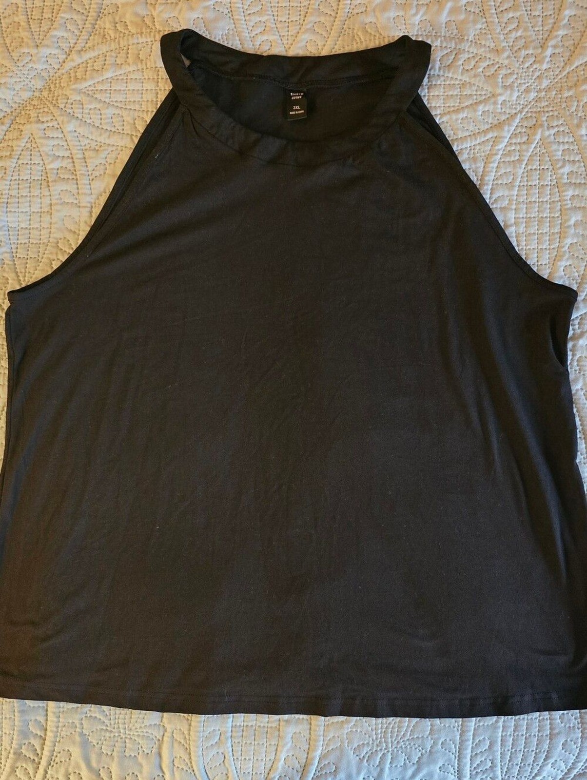 Colorblock V-Neck Women’s Top in Black and Coral Black Tank Top