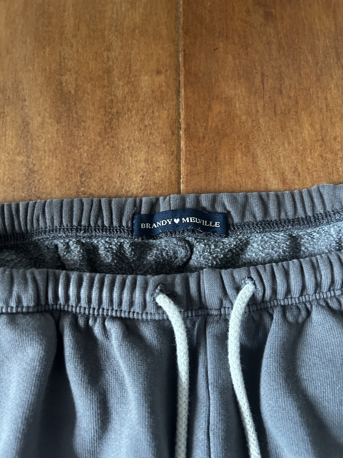Brandy Melville Gray Wide-Leg Drawstring Sweatpants for Women Elastic Waist