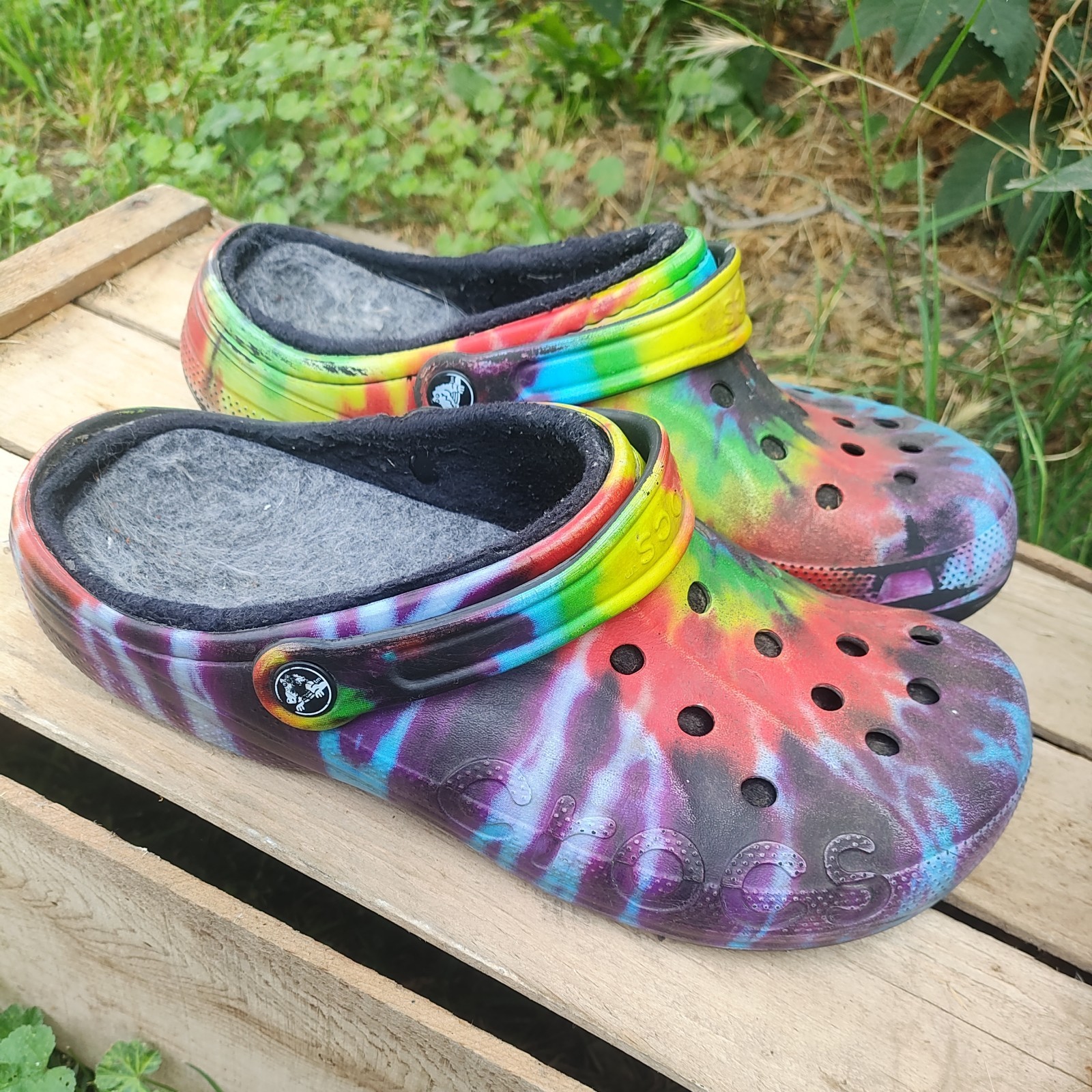 Crocs – Dual Comfort Fleece Lined Tye Tie Dye Clogs Men’s 9 Womens 11