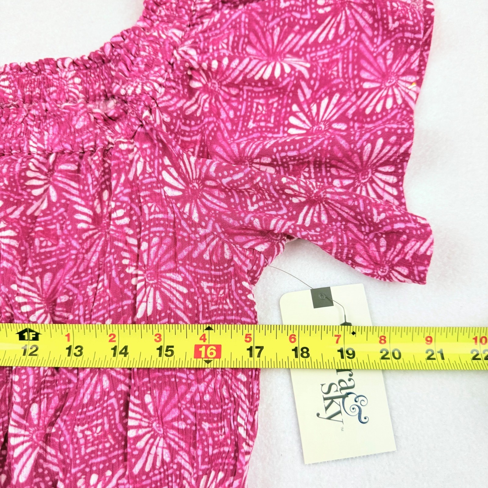 Terra & Sky Pink Summer Maxi Dress Size 0X 14W Off Shoulder Batik Geometric NWT