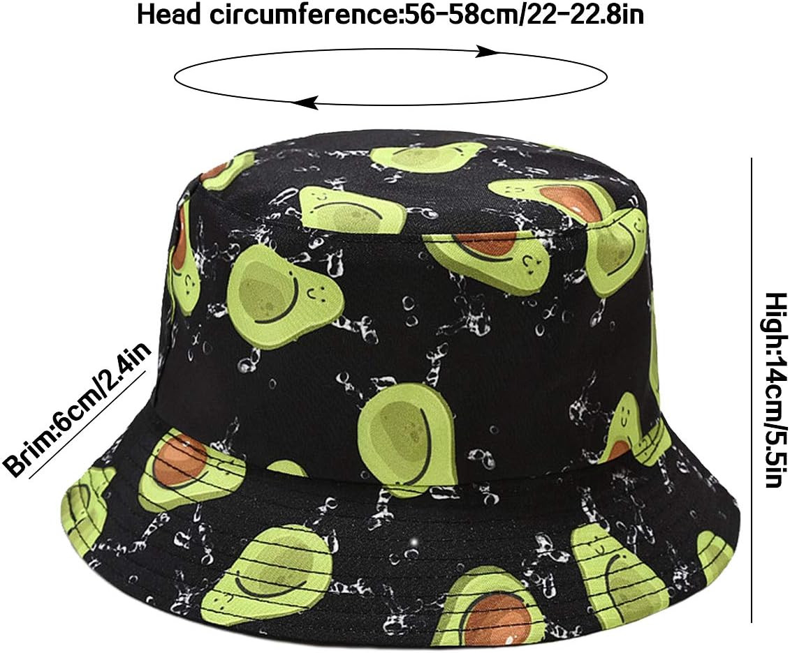 Unisex Bucket Hat Beach Sun Hat Aesthetic Fishing Hat for Men Women Teens, Rever