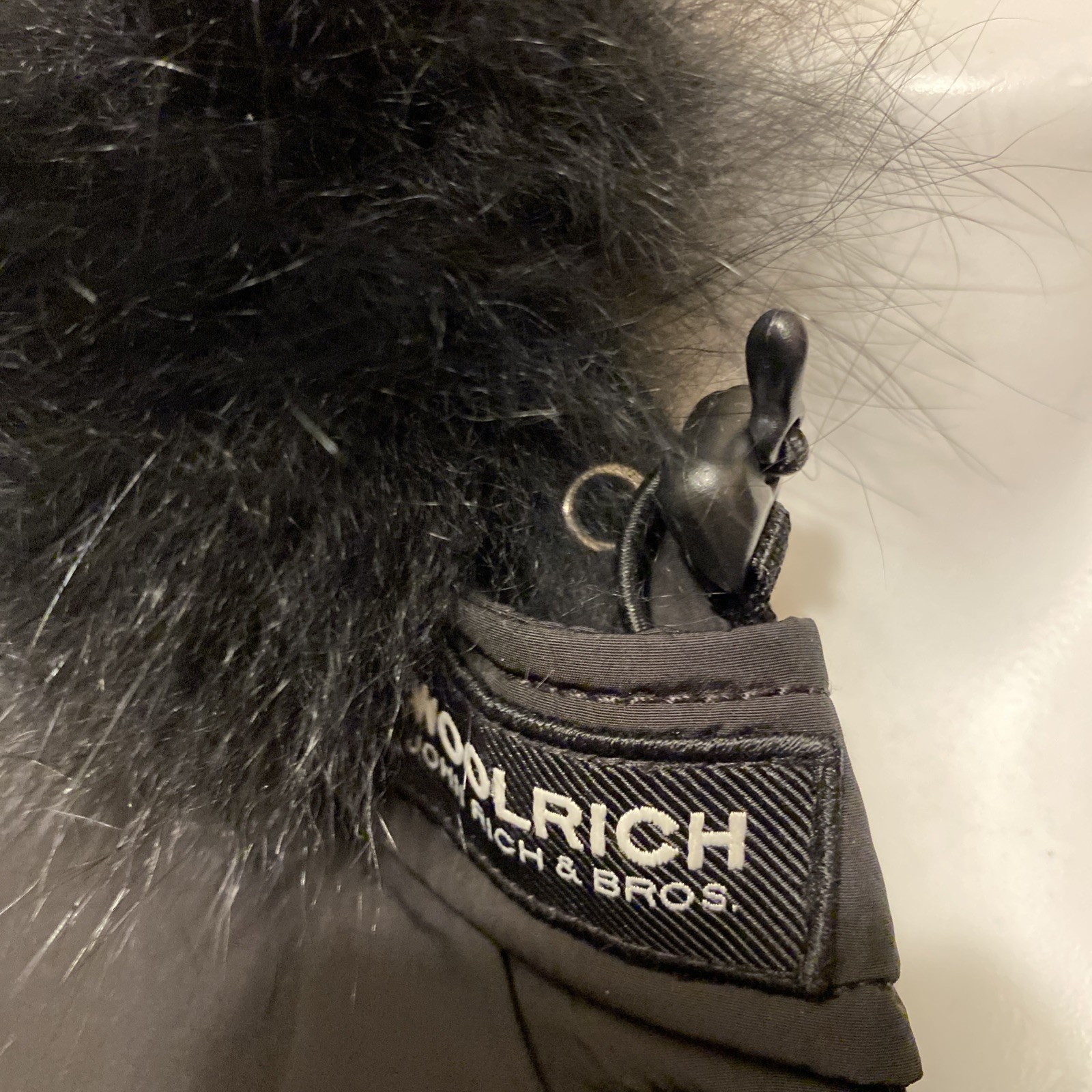 Woolrich John Rich Down Padded Arctic Parka Heavy Black Coat Fox Fur Trim Hood S