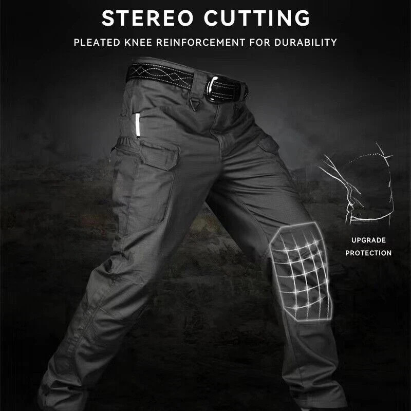 Men’s Work Cargo Pants Tactical Combat Pants Outdoor Hiking Waterproof Trousers