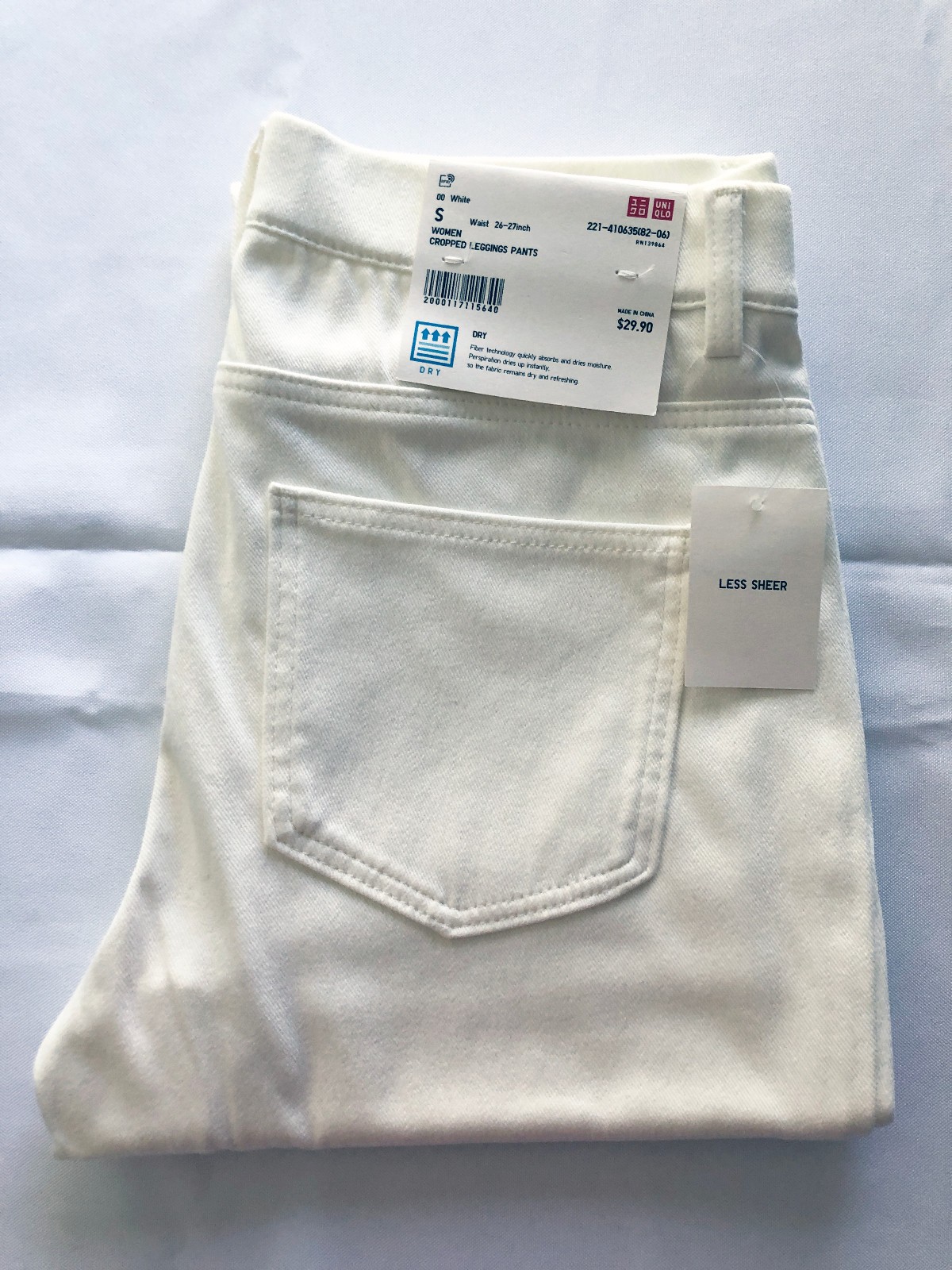 Uniqlo Womens Cropped Leggings Pants: XS S Ivory White Olive Green Blue Gray NWT