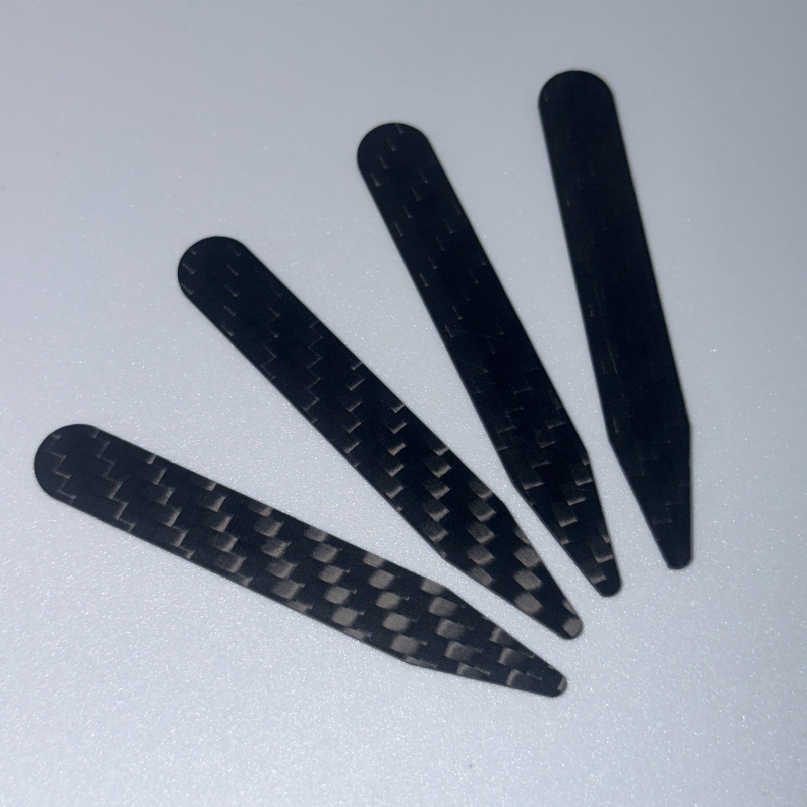 Real Carbon Fiber Collar Stays 4 piece Set 2.75 Inch Length
