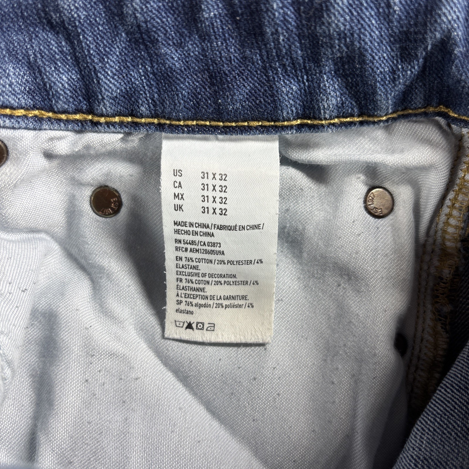 American Eagle Extreme Flex 4 Slim Straight Men Stretch 31 x 32 Dark Wash Jeans