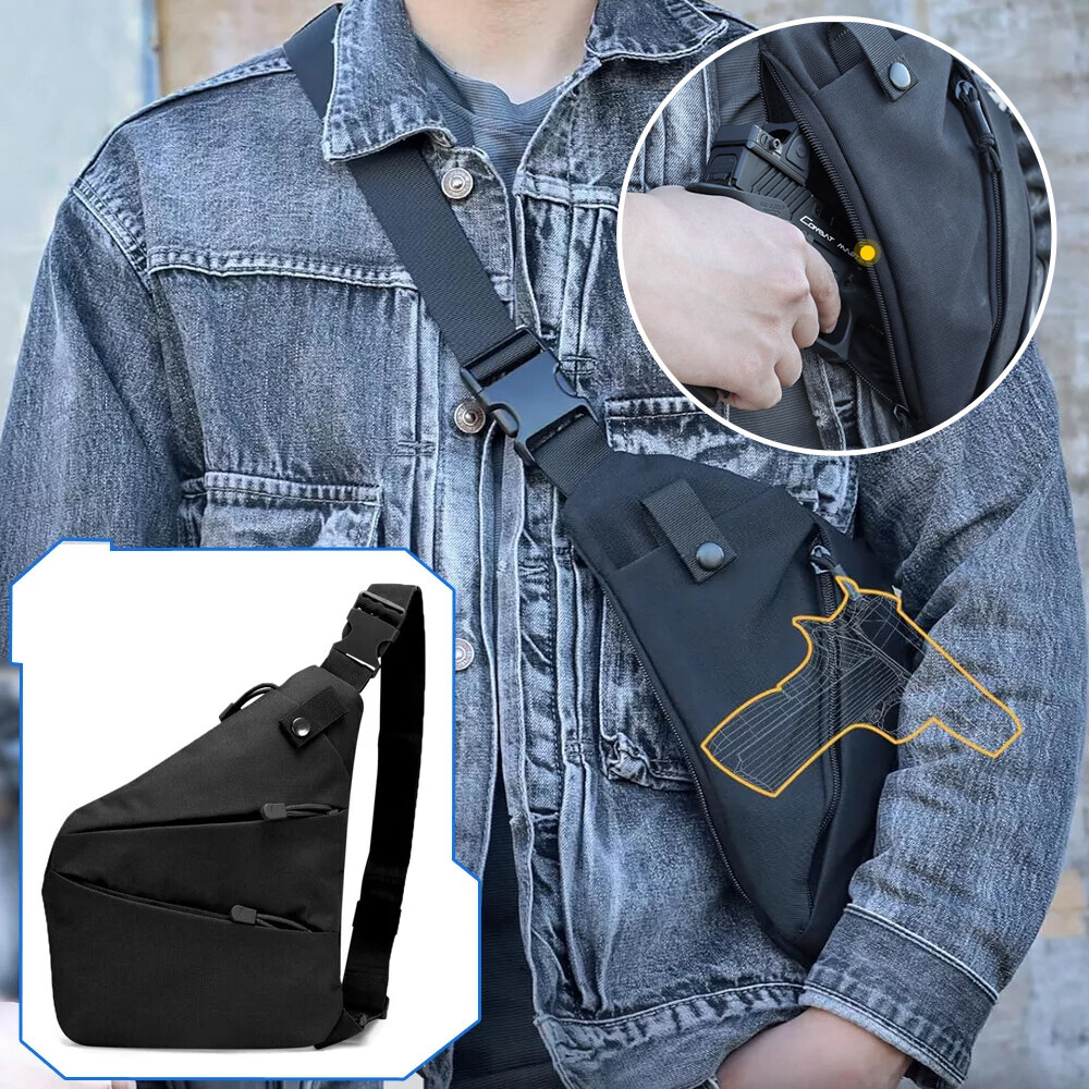 Concealed Carry Fanny Pack Holster Tactical Sling Chest Pack Shoulder Gun Bag