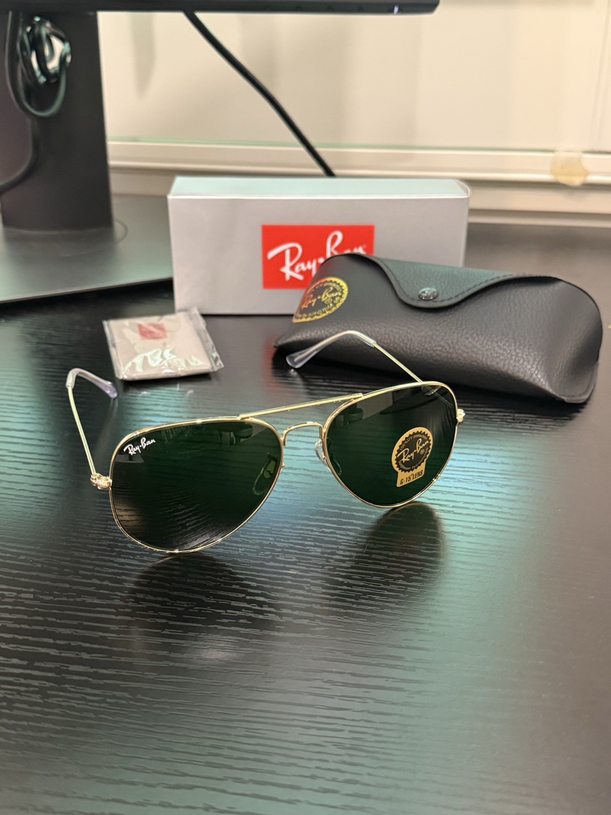 Ray ban Aviators Dark Green Sunglasses