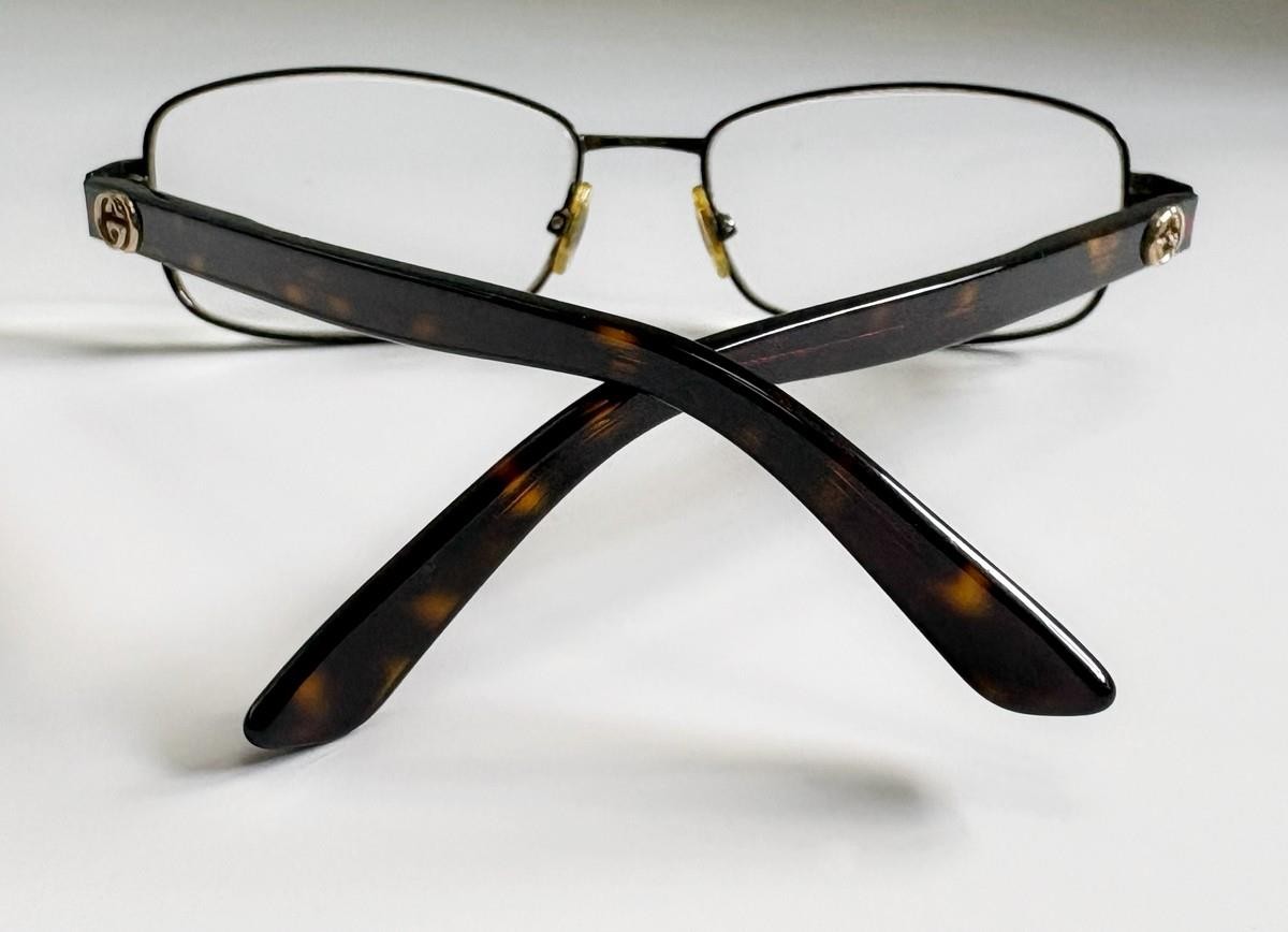 Gucci GG2893 X6D Brown Havana Metal Tortoise Eyeglass Frames Italy 50-15-135