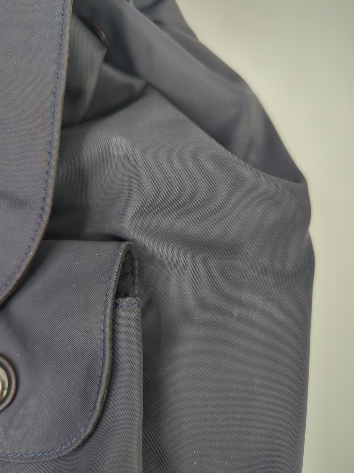 Coach Billie Navy Nylon & Pebbled Leather Turn Lock Drawstring Backpack